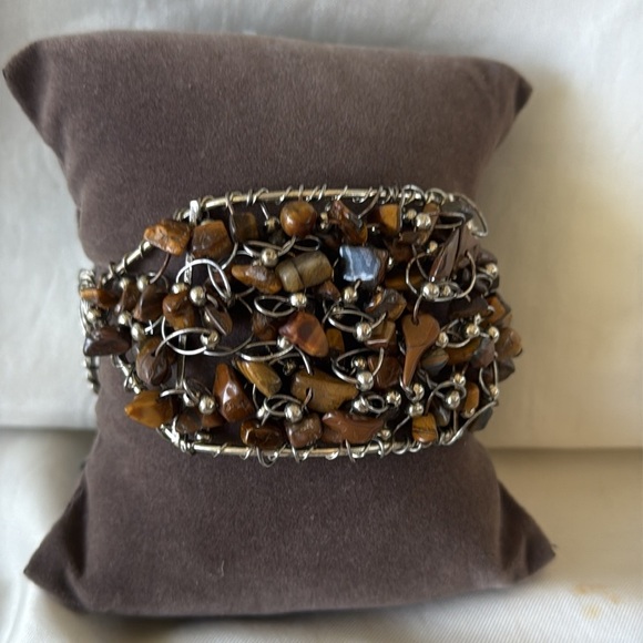 Natural Stone and Silver Links Necklace Bracelet & Earring Set - Picture 11 of 12